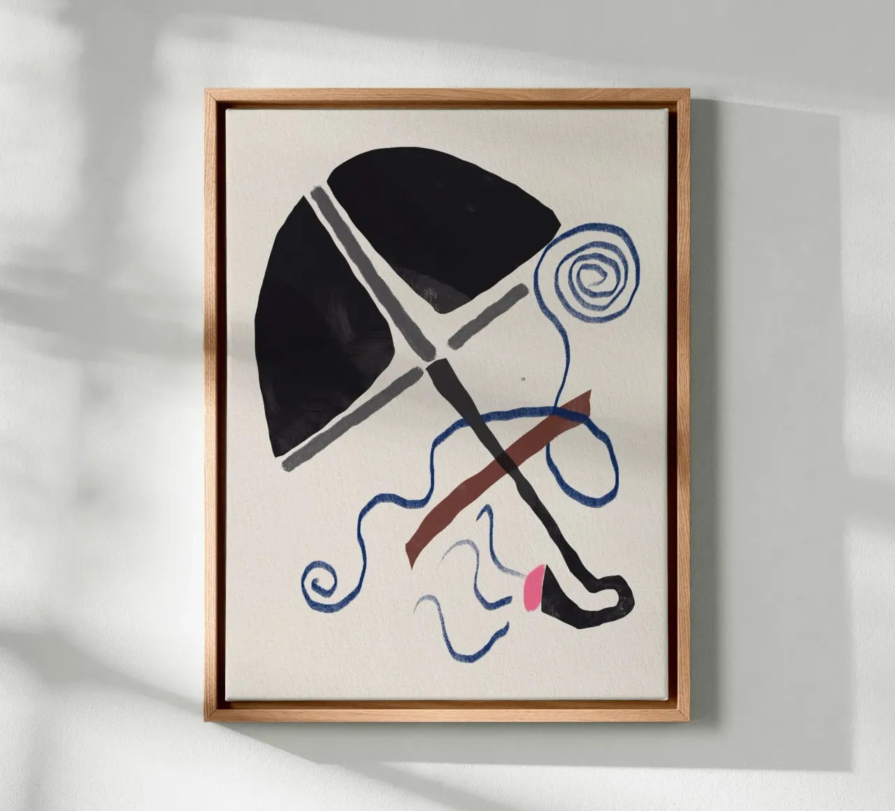 Wonder silencio pintura abstracta lienzo con Marco flotante de Little Dean