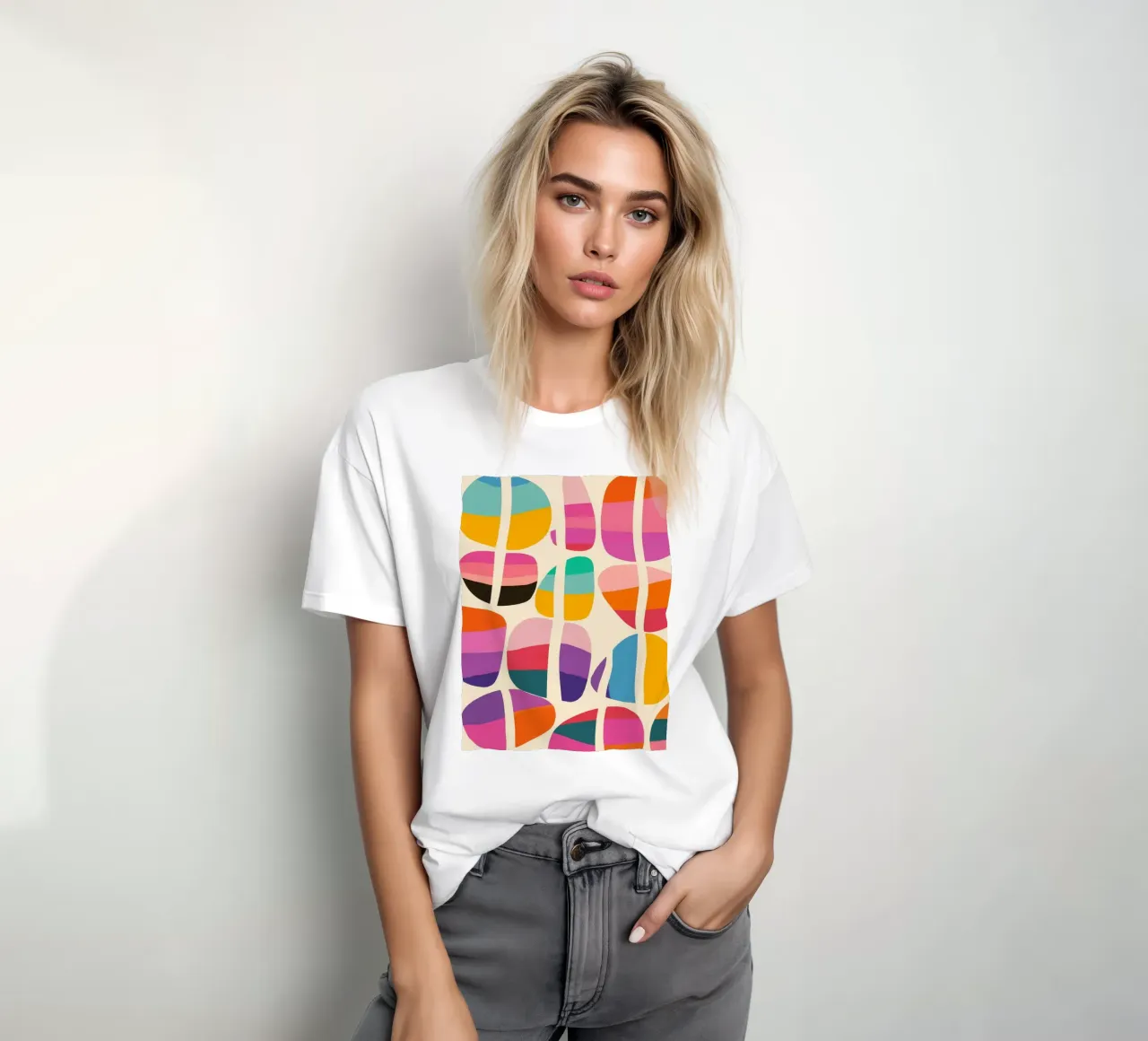 Pietre colorate spaccate | Pittura astratta t-shirt da Autofocus