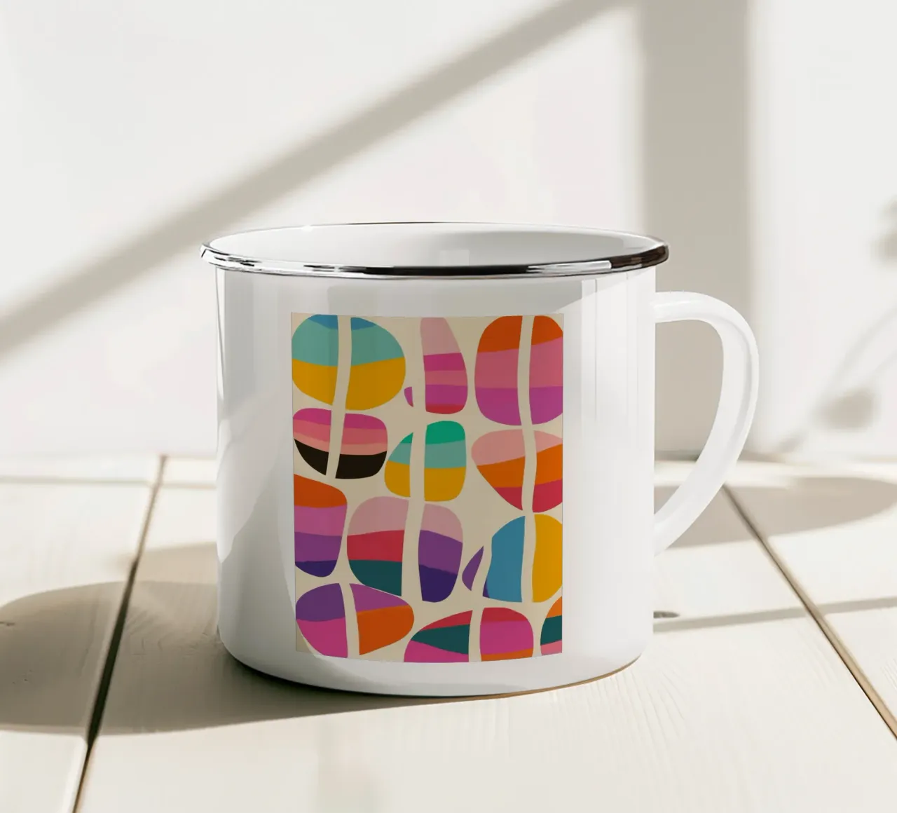 Pietre colorate spaccate | Pittura astratta tazza in smalto da Autofocus