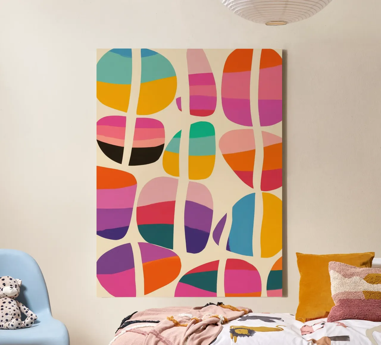 Split Coloured Stones | Abstract Painting canvas by Autofocus