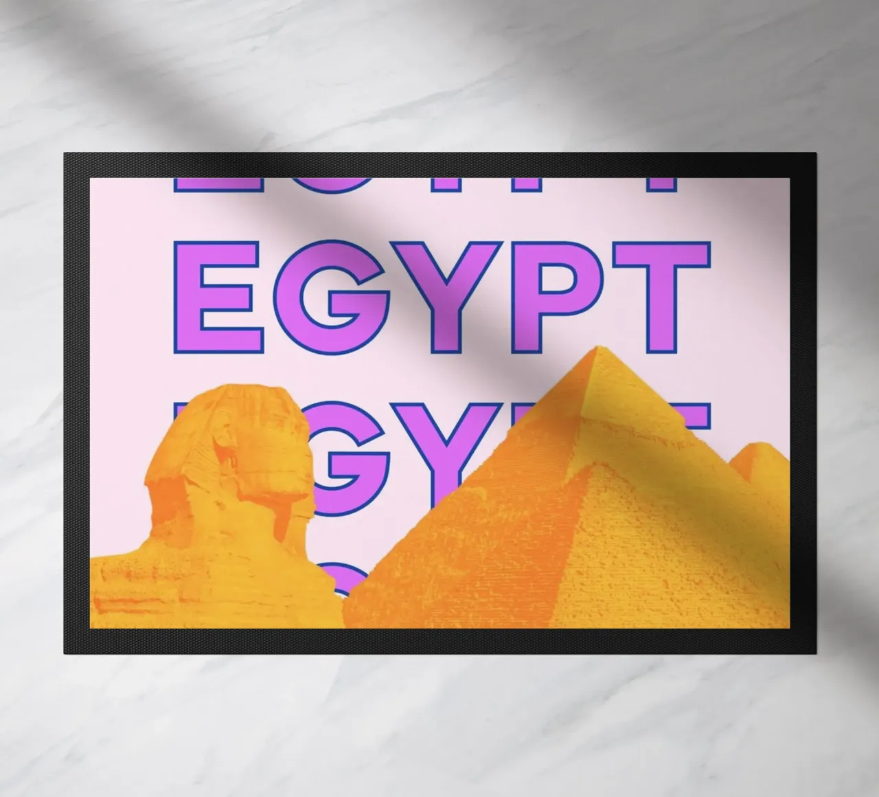 Ägypten Pop Art Reise Poster - Pyramiden & Sphinx Vibes Fußmatte von NorwesClub