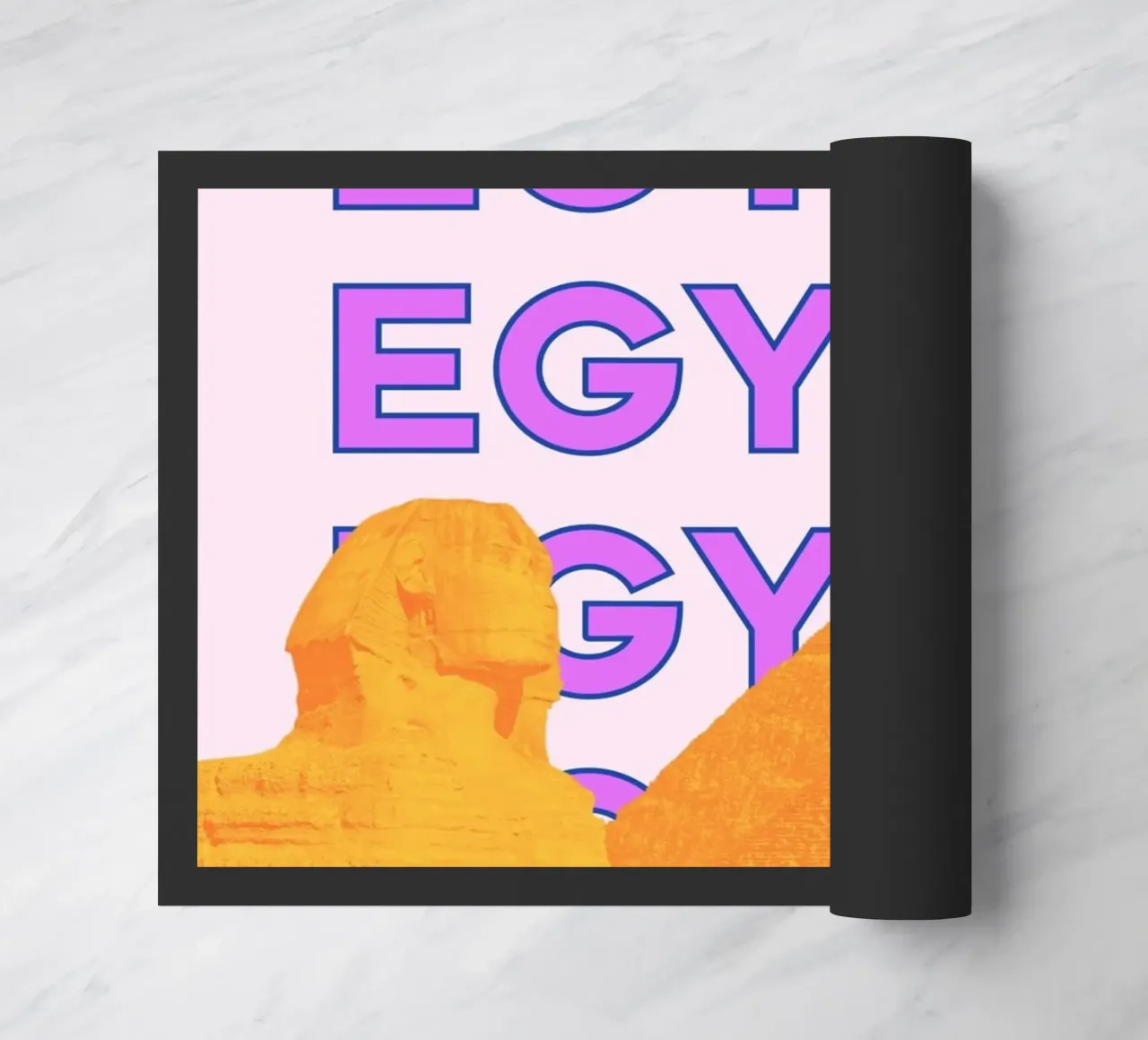 Ägypten Pop Art Reise Poster - Pyramiden & Sphinx Vibes Fußmatte von NorwesClub