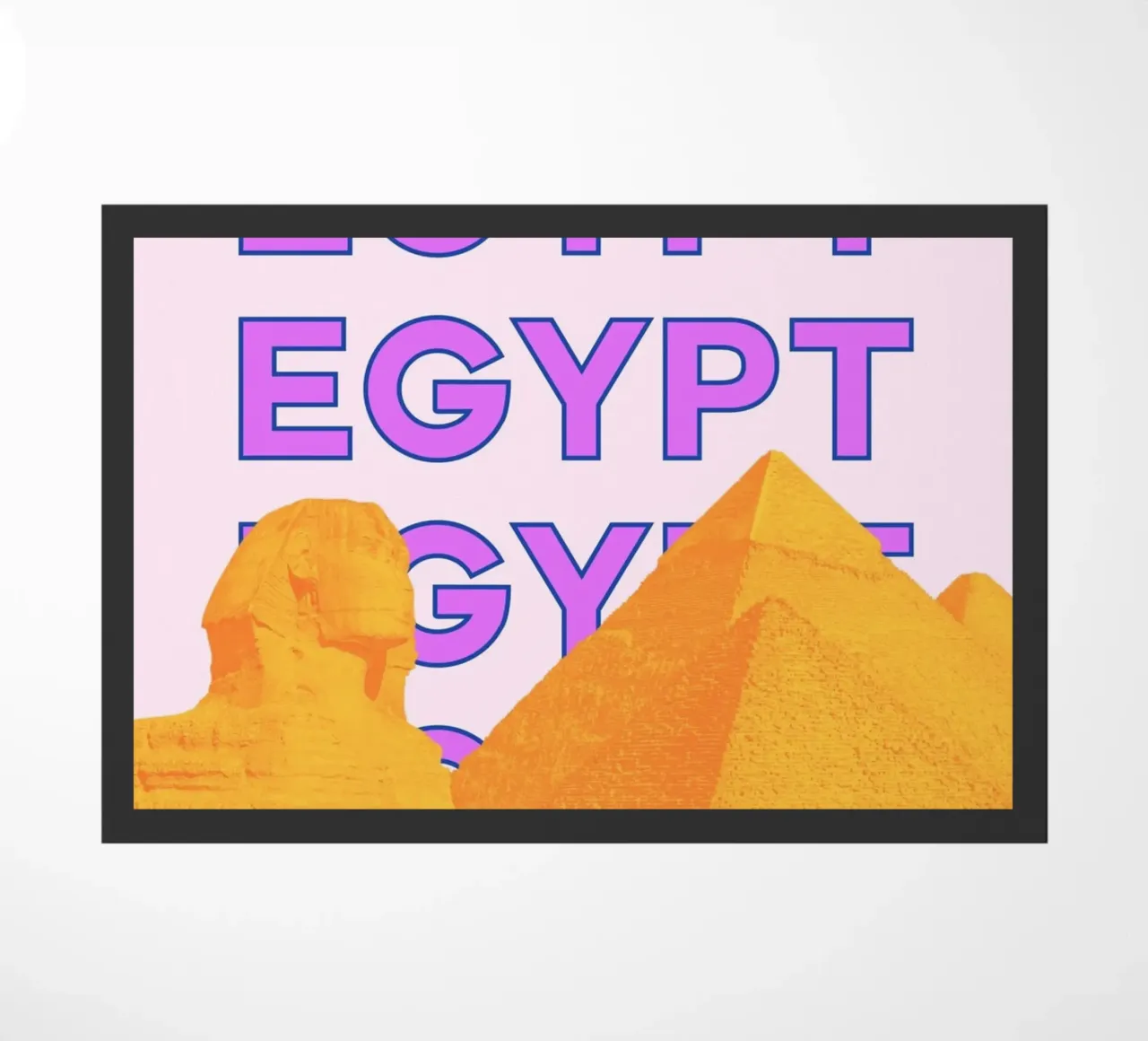 Ägypten Pop Art Reise Poster - Pyramiden & Sphinx Vibes Fußmatte von NorwesClub