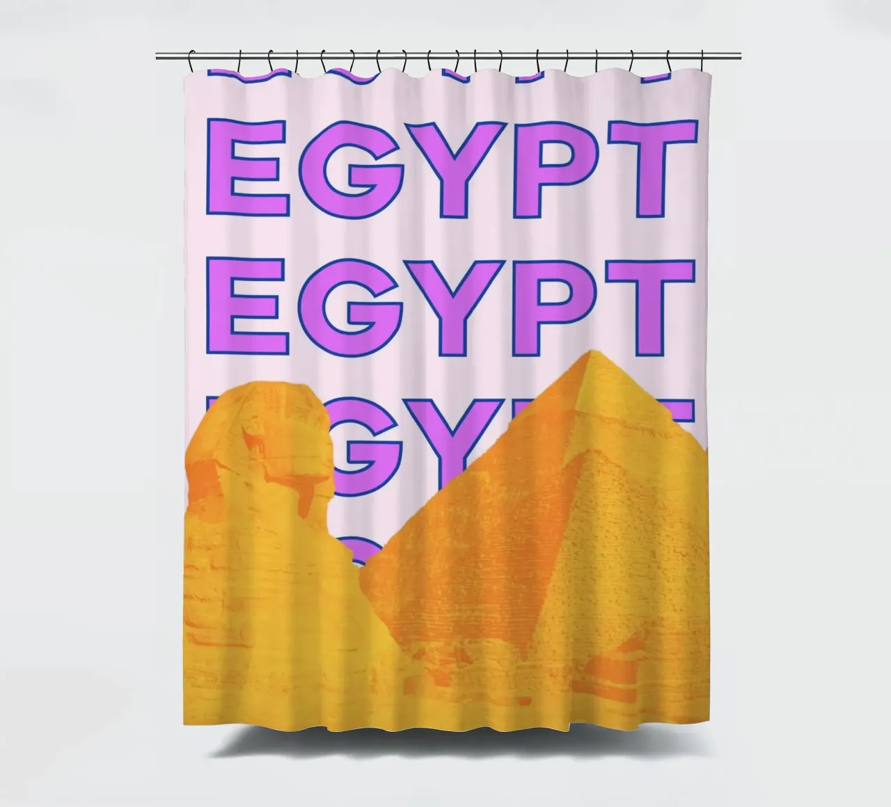 Ägypten Pop Art Reise Poster - Pyramiden & Sphinx Vibes Duschvorhang von NorwesClub