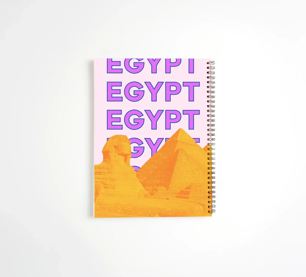 Egypt Pop Art Travel Poster - Pyramids & Sphinx Vibes spiral notebook by NorwesClub