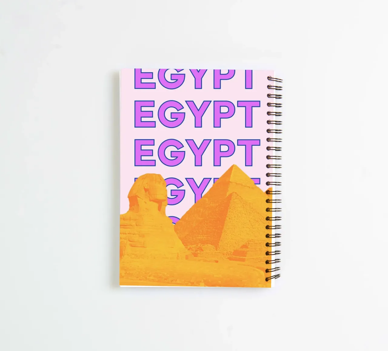 Egypt Pop Art Travel Poster - Pyramids & Sphinx Vibes spiral notebook by NorwesClub