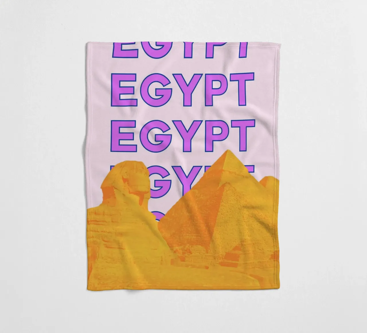 Ägypten Pop Art Reise Poster - Pyramiden & Sphinx Vibes Fleecedecke von NorwesClub