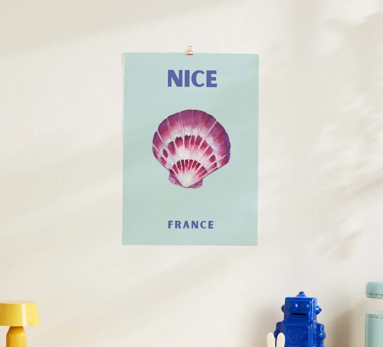 Conchiglia acquerellata - Poster Nizza Francia poster da NorwesClub