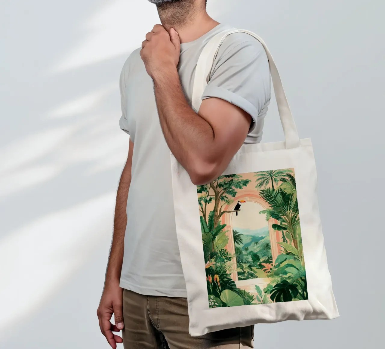 Tropical Paradise Archway tote bag by Melloi Art Print