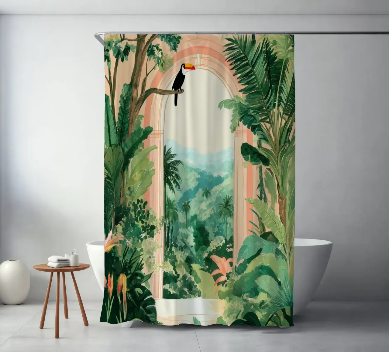 Tropical Paradise Archway shower curtain by Melloi Art Print