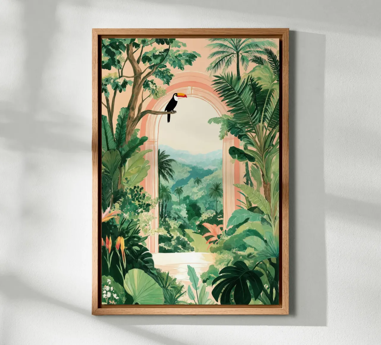 Arco del Paradiso Tropicale tela con Cornice a cassetta da Melloi Art Print