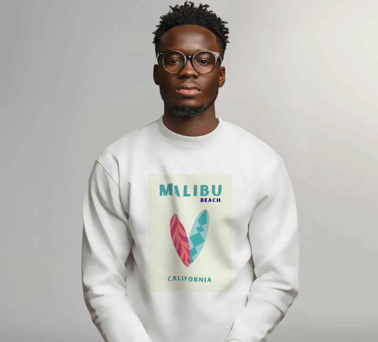 Malibu Beach Surf Art - Coastal Vibes & Aesthetic Decor sweat de NorwesClub