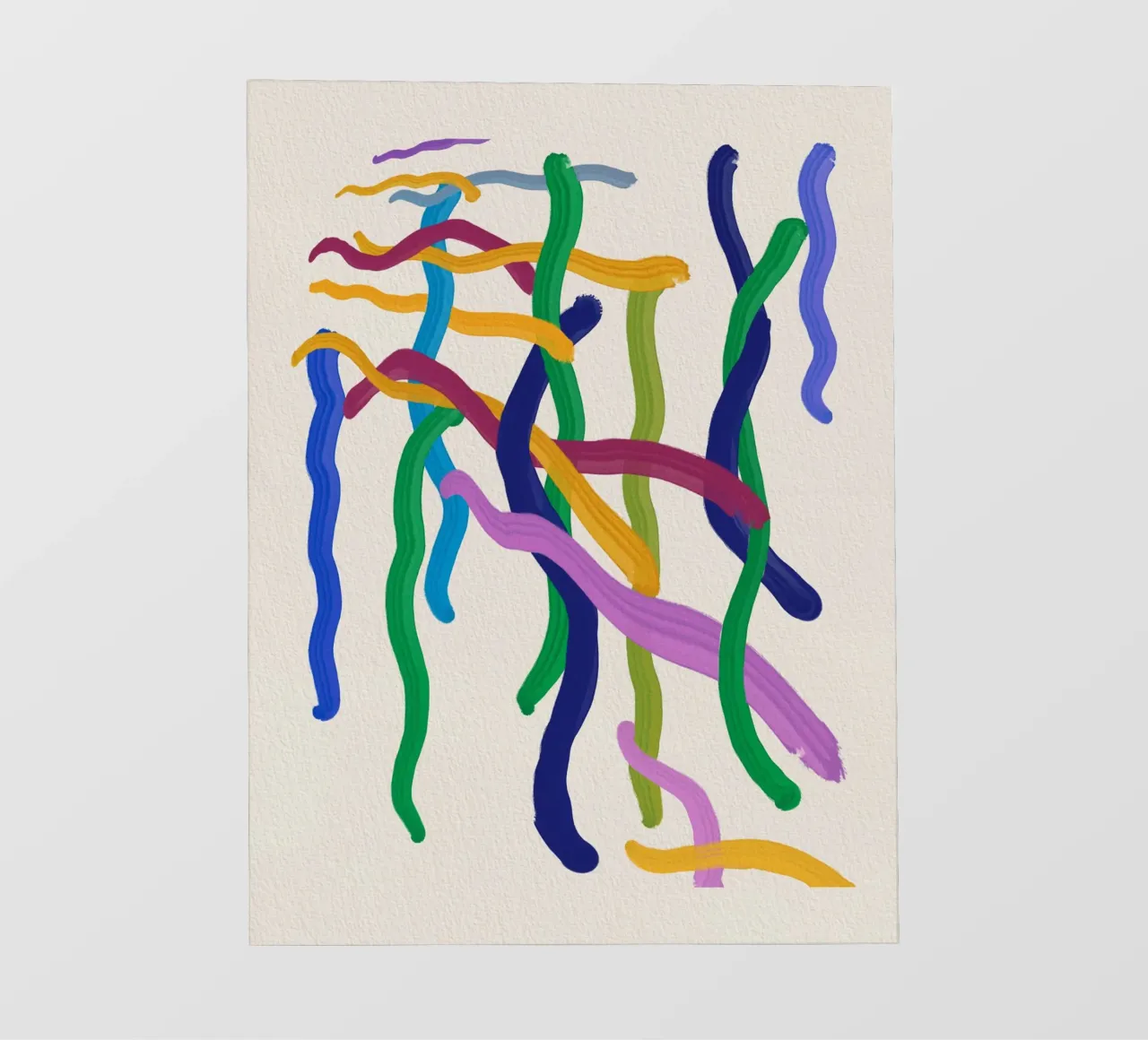 Pittura astratta a corde colorate telo in pvc da Little Dean