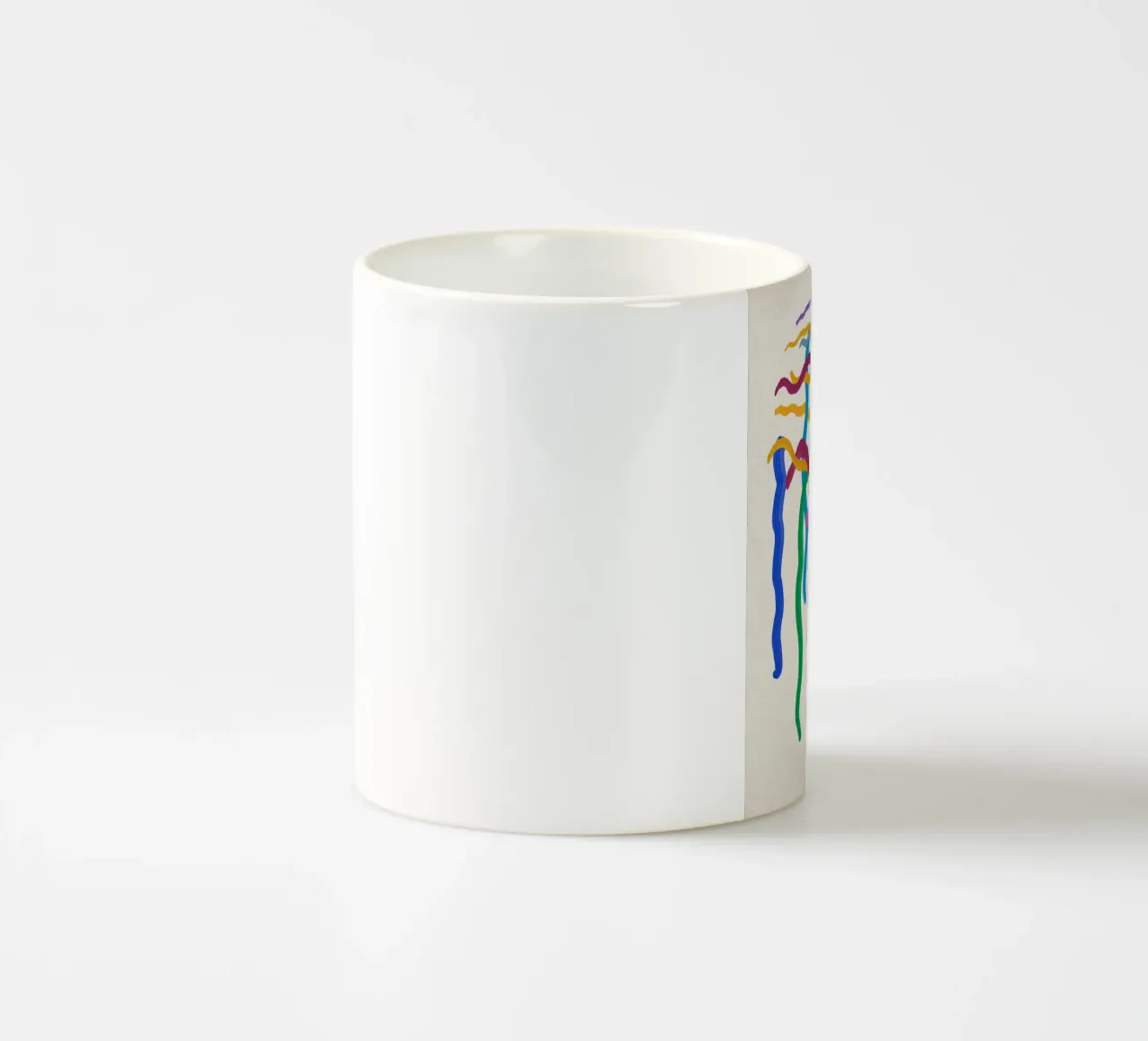 Pittura astratta a corde colorate tazza in ceramica da Little Dean