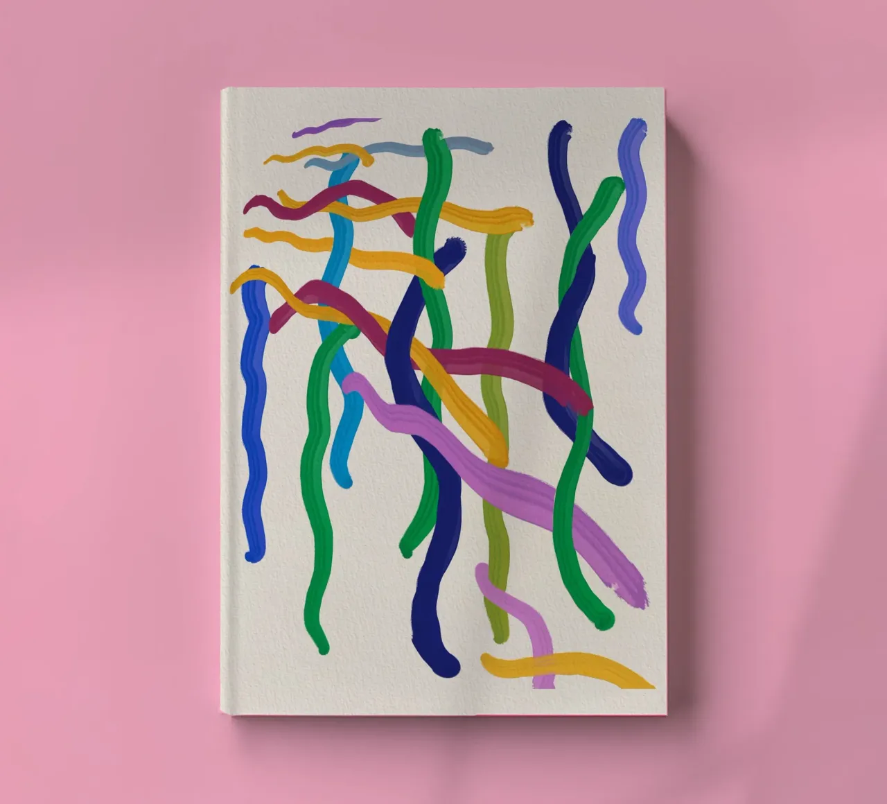 Colorful strings abstract painting notebook by Little Dean