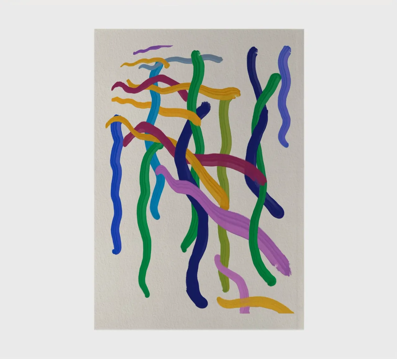 Colorful strings abstract painting notebook by Little Dean