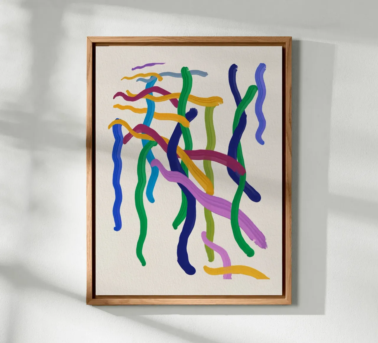 Colorful strings abstract painting alu-dibond by Little Dean