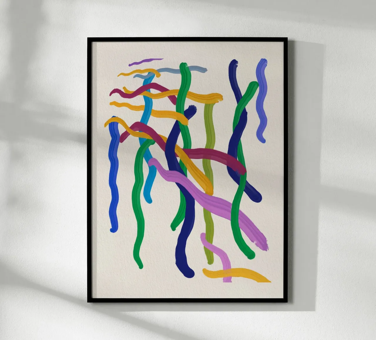 Colorful strings abstract painting hahnemühle by Little Dean