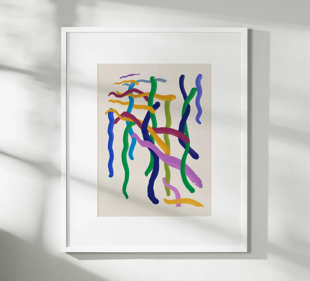 Colorful strings abstract painting hahnemühle by Little Dean