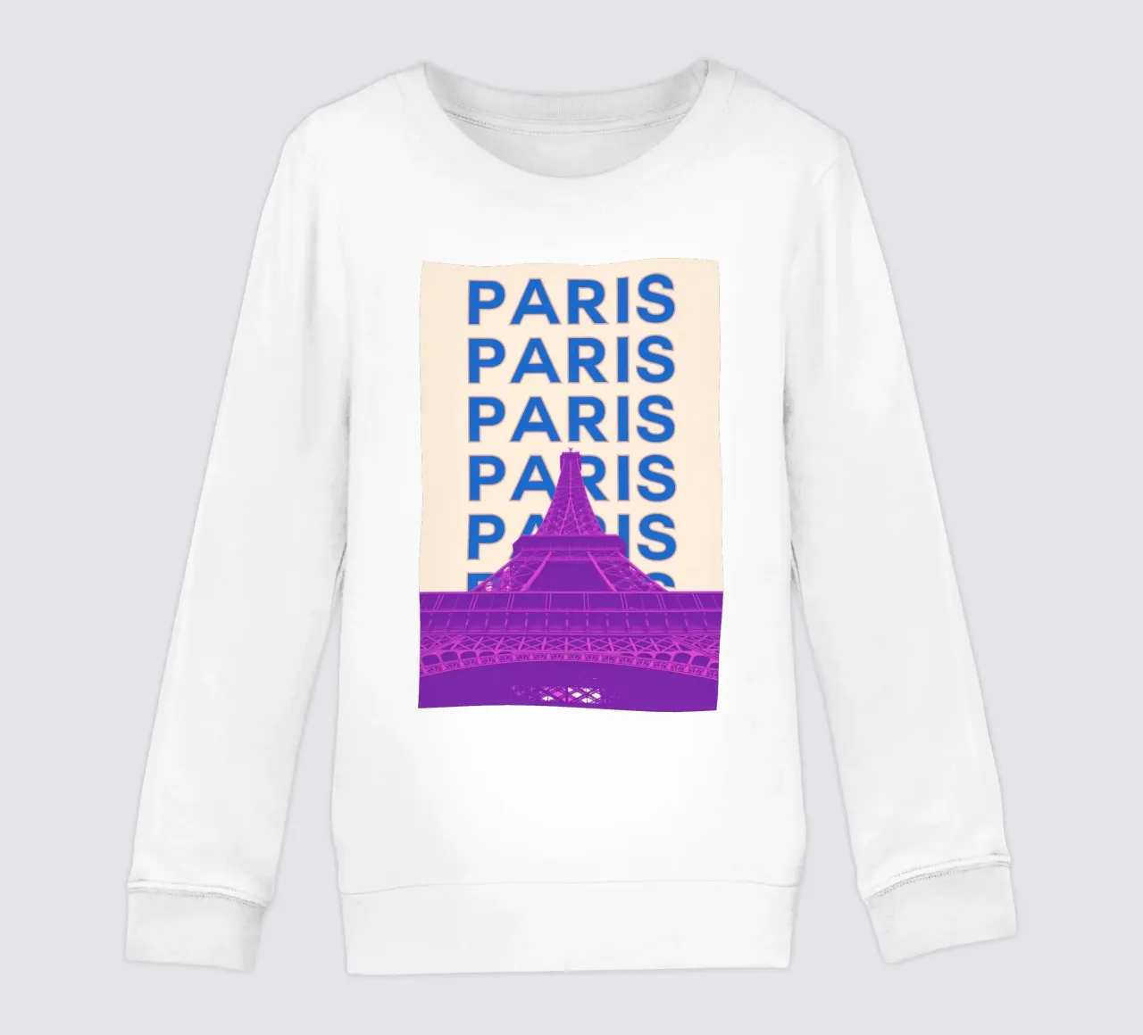 Paris Eiffel Tower Art - Iconic Pop Cityscape Decor Trendy kids sweatshirt by NorwesClub