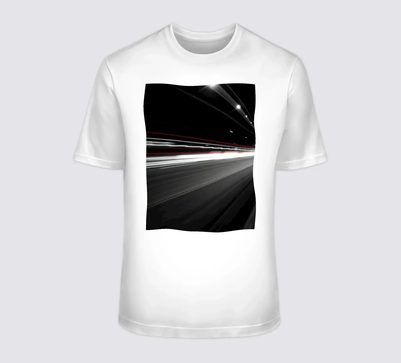 Dynamic lights create streaks on a busy city road t-shirt by DesignDoodle