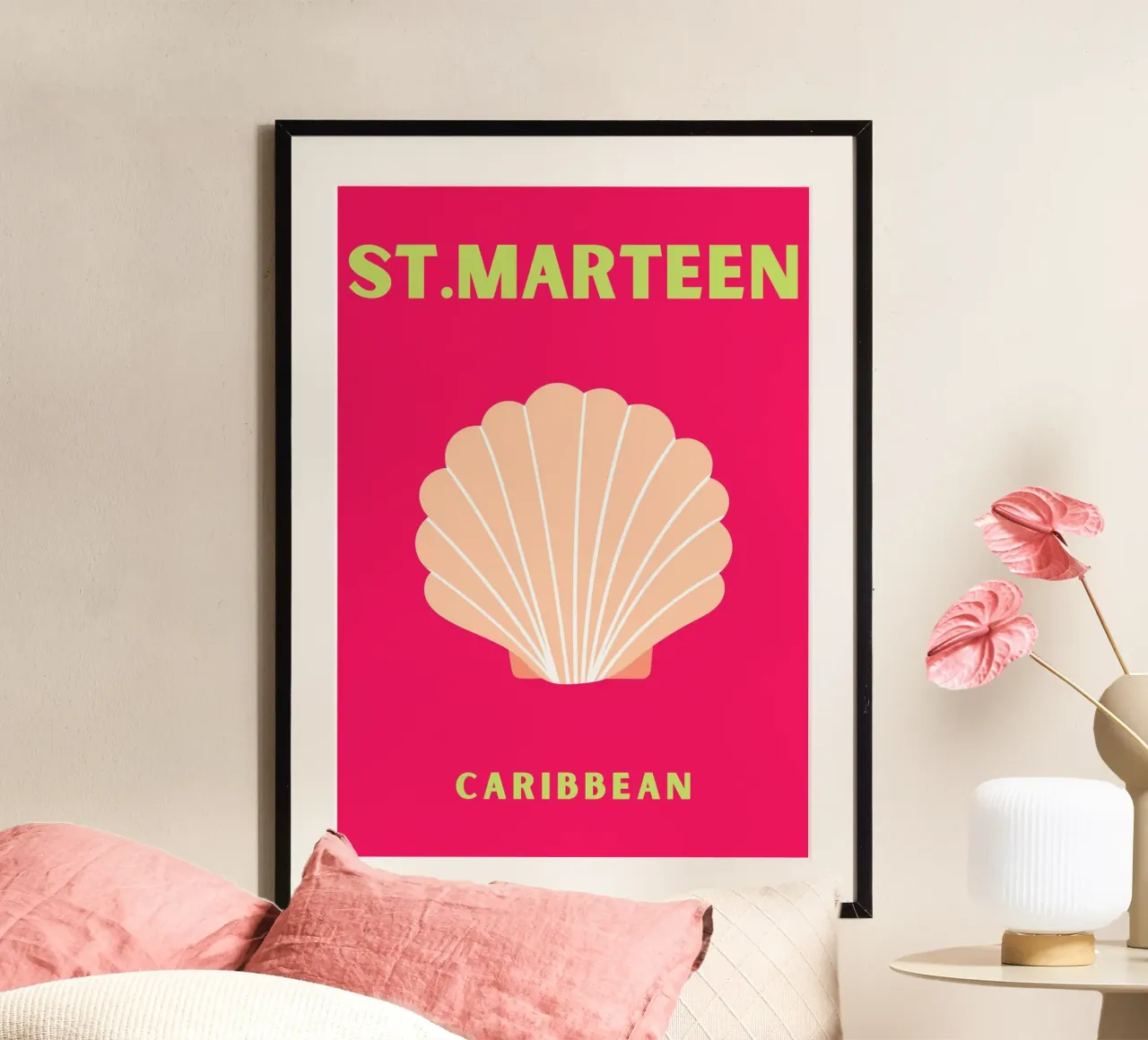 St. Marteen Karibik Shell Kunst - Tropische Vibes Pop Dekor Poster von NorwesClub