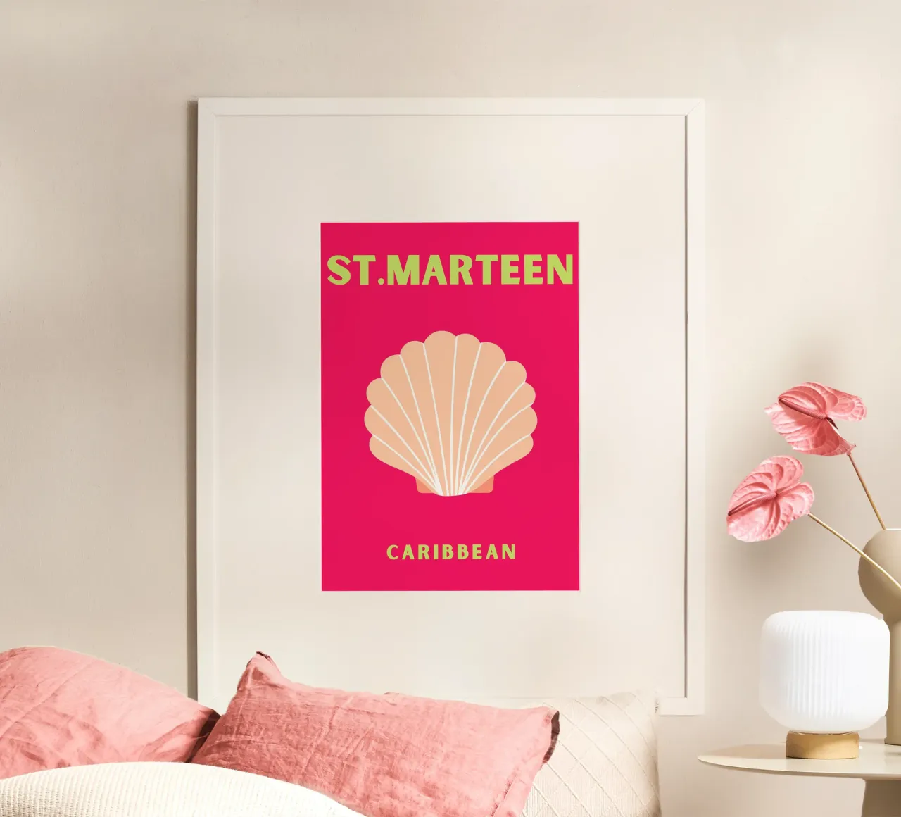 St. Marteen Karibik Shell Kunst - Tropische Vibes Pop Dekor Poster von NorwesClub
