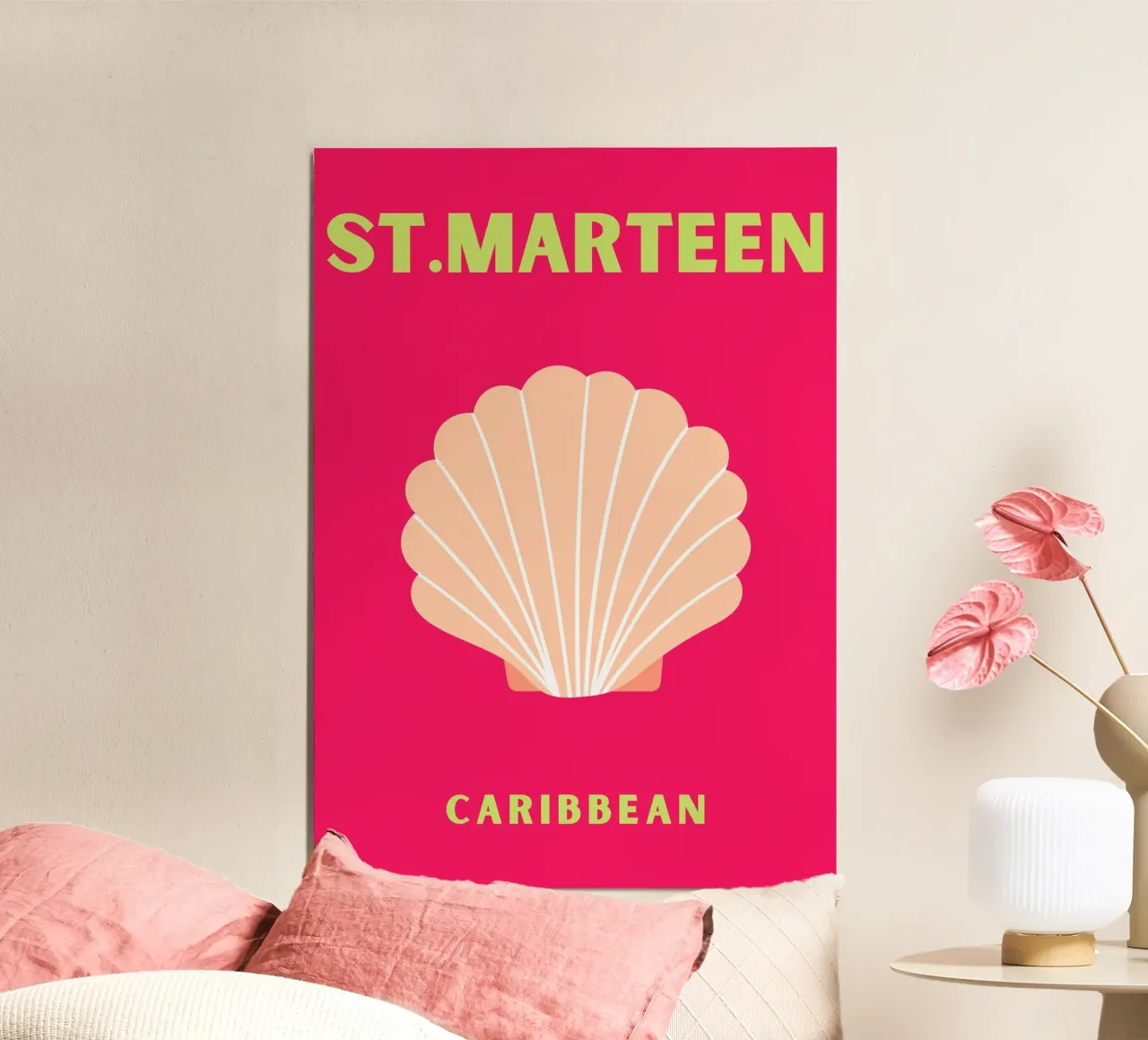 St. Marteen Karibik Shell Kunst - Tropische Vibes Pop Dekor Poster von NorwesClub