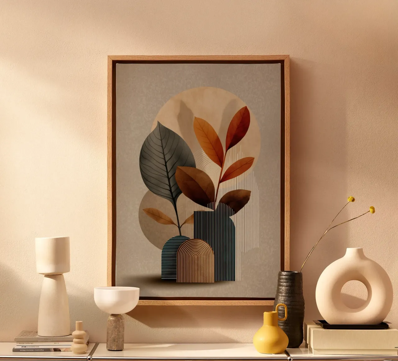 Abstract stil leven canvas met Baklijst van Imagine