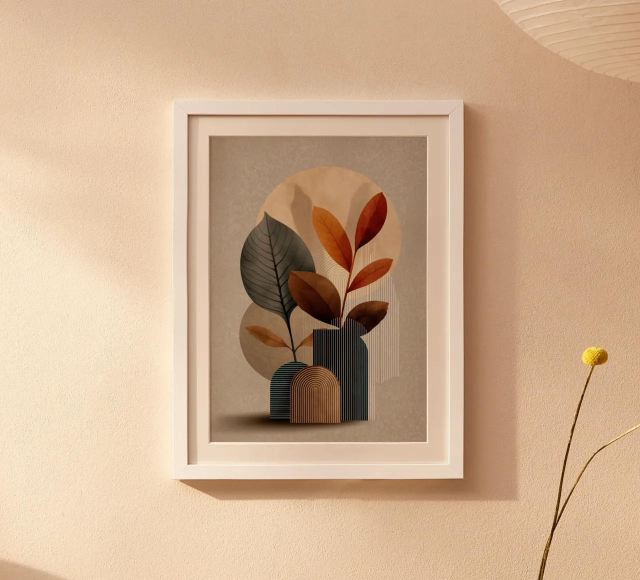 Astratto stil leven poster con telaio in plastica da Imagine