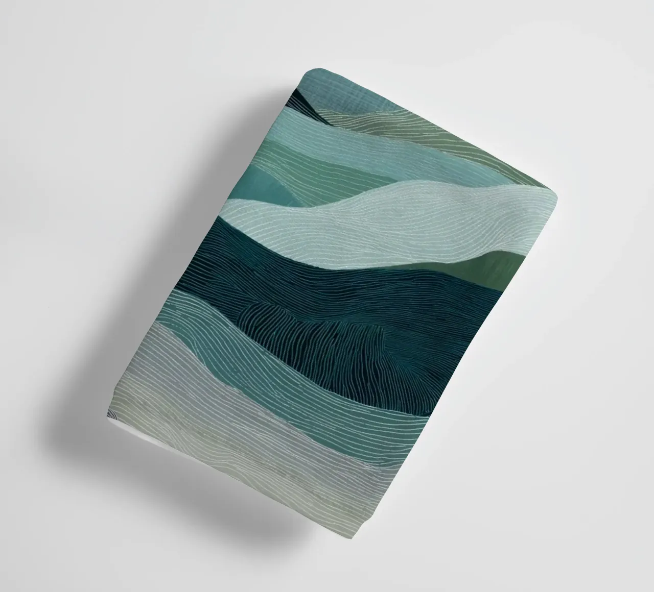 Blauw abstract landschap badhanddoek van Imagine