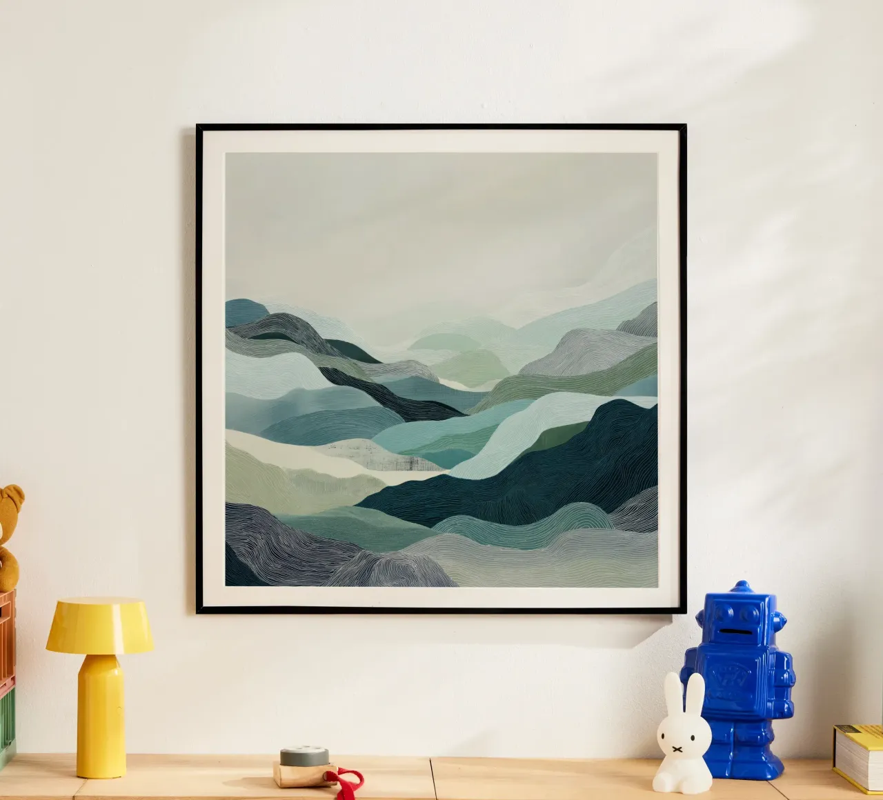 Blue abstract landscape poster by Imagine