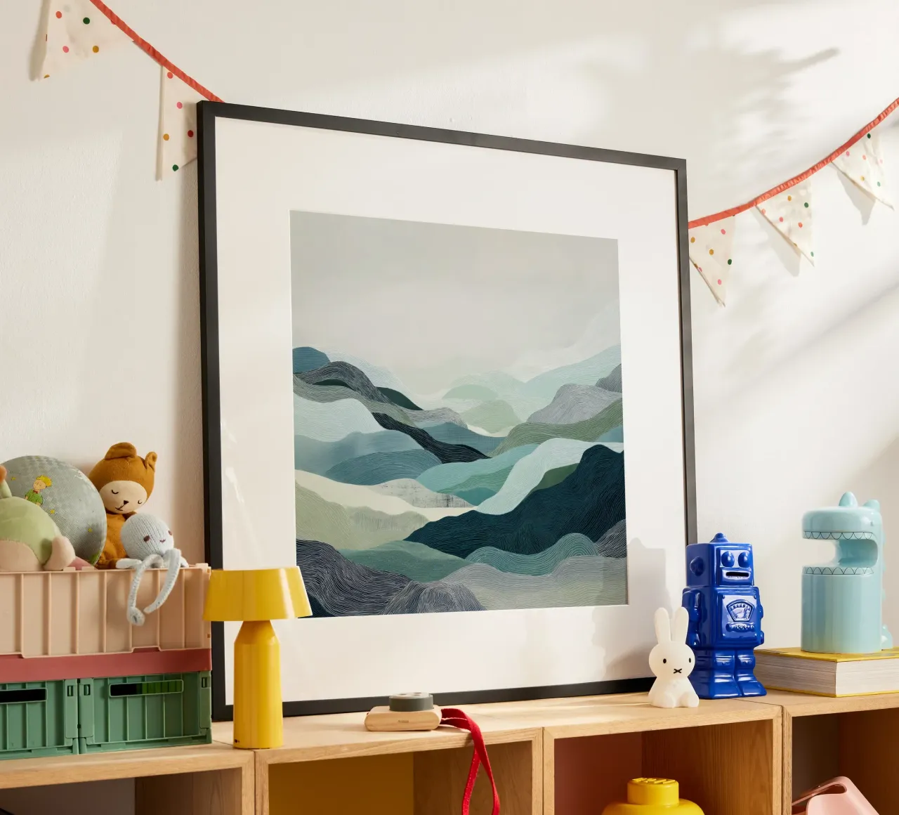 Blue abstract landscape poster by Imagine