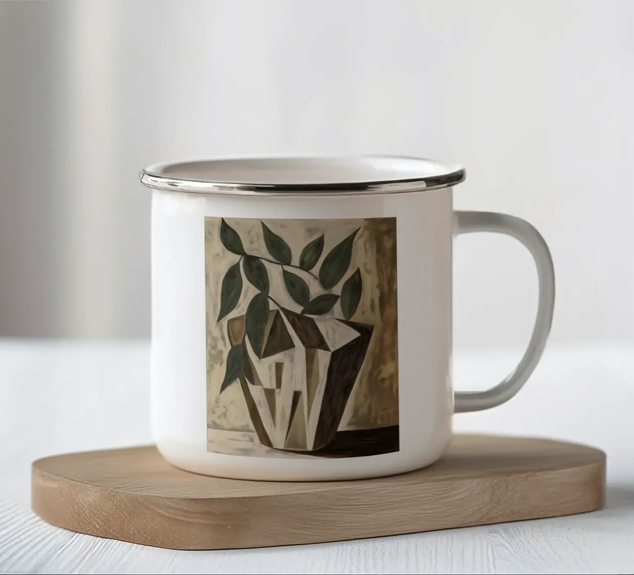 Vaso astratto tazza in smalto da Imagine