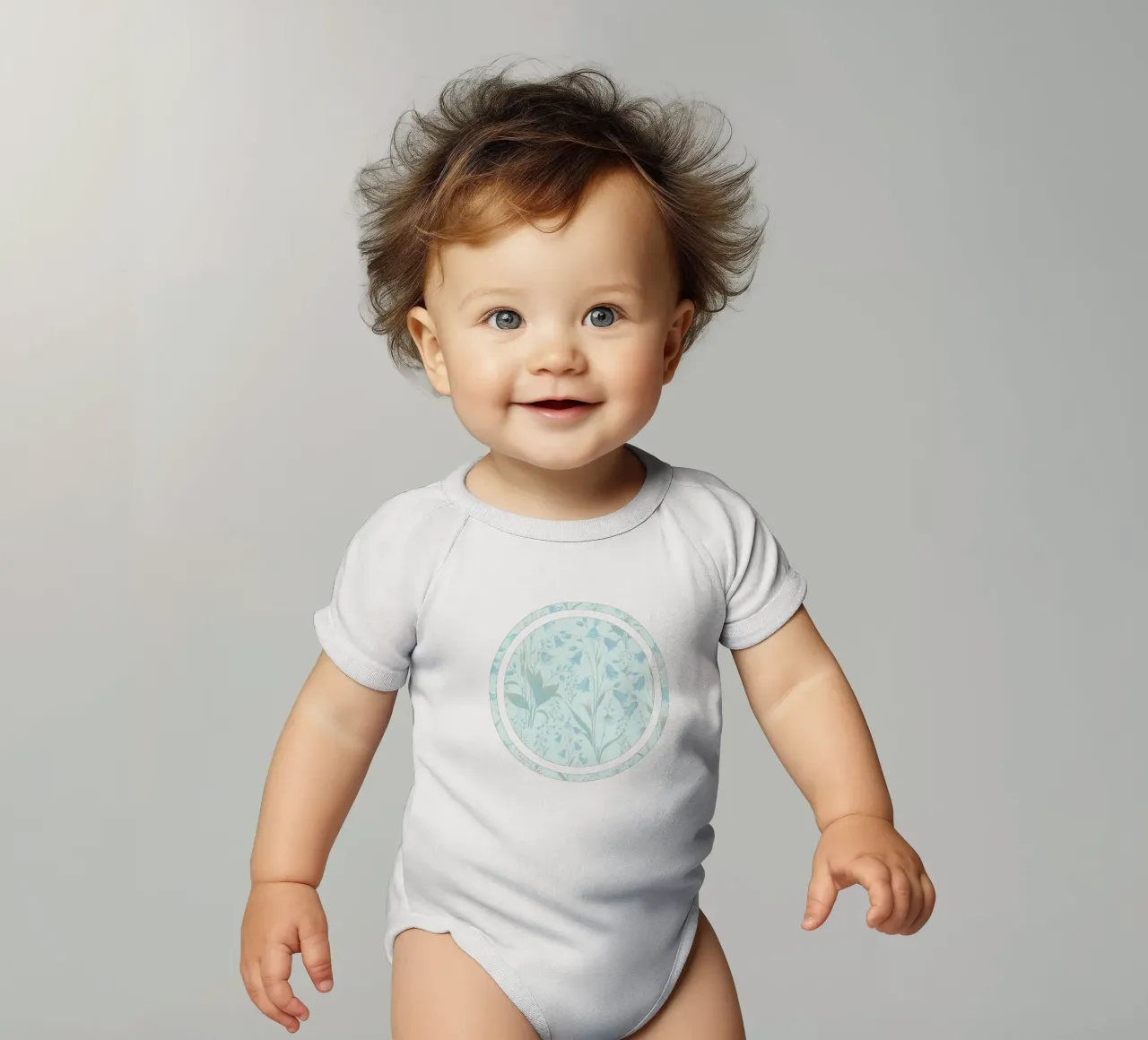 Campanule blu nebbioso body neonato maniche corte da SilverPegasus