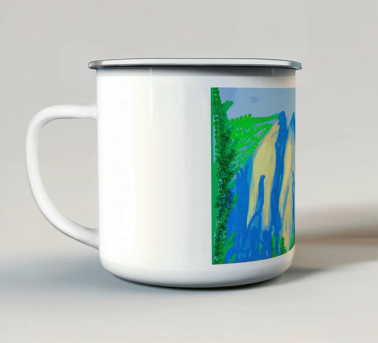 Cattura lo Yosemite con le montagne tazza in smalto da khanrosie