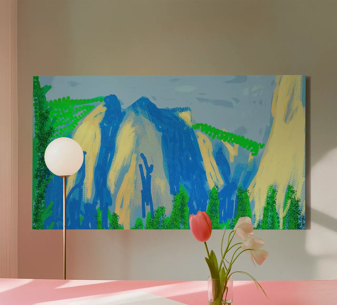 Captures Yosemite with mountains canvas with Floater frame by khanrosie