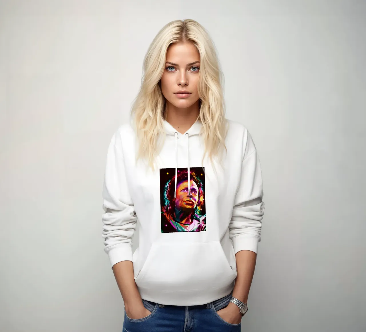 Ritratto pop art colorato di Miles Davis felpa con cappuccio da Hantamrata
