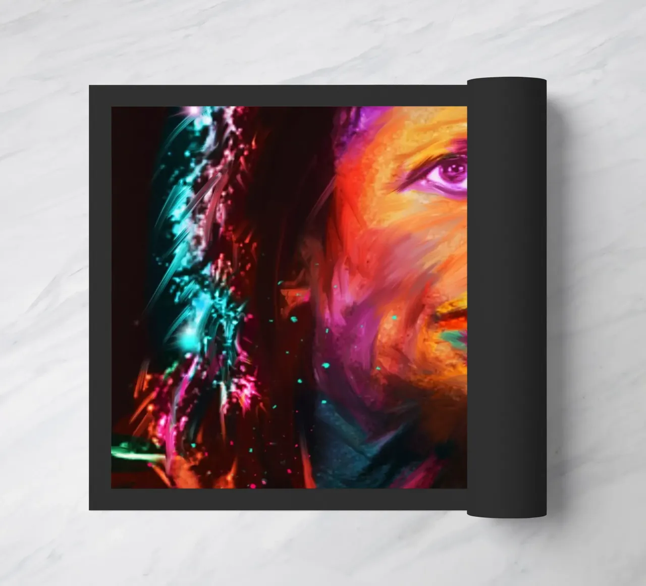 Ritratto pop art colorato di Miles Davis zerbino da Hantamrata