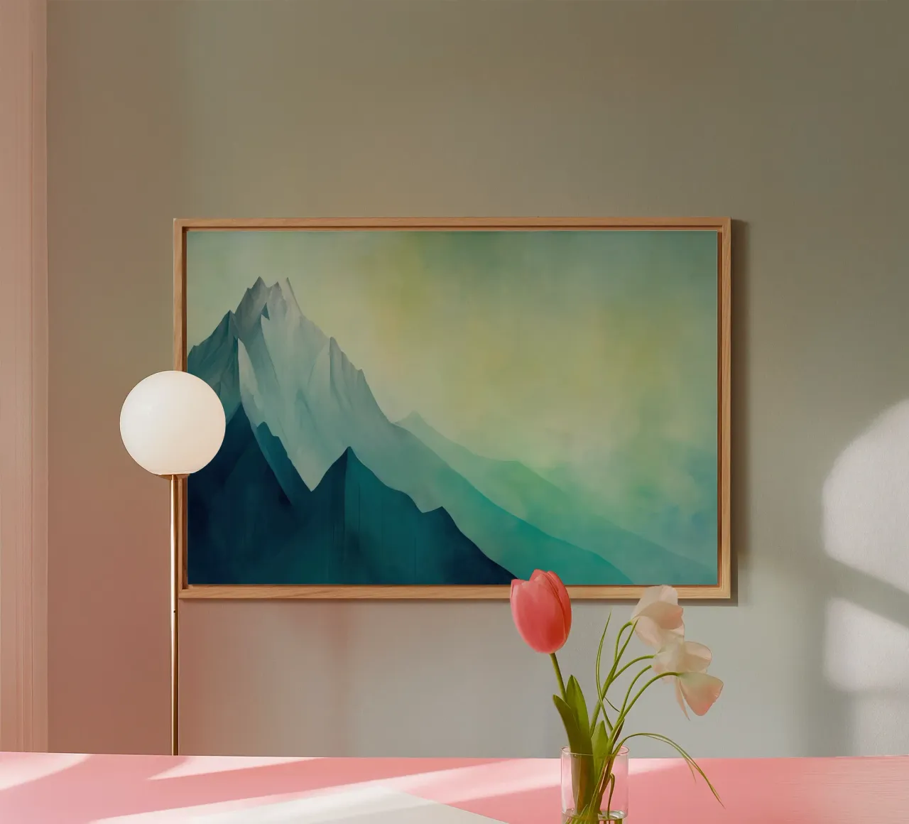Blauw landschap aluminium-dibond van Imagine