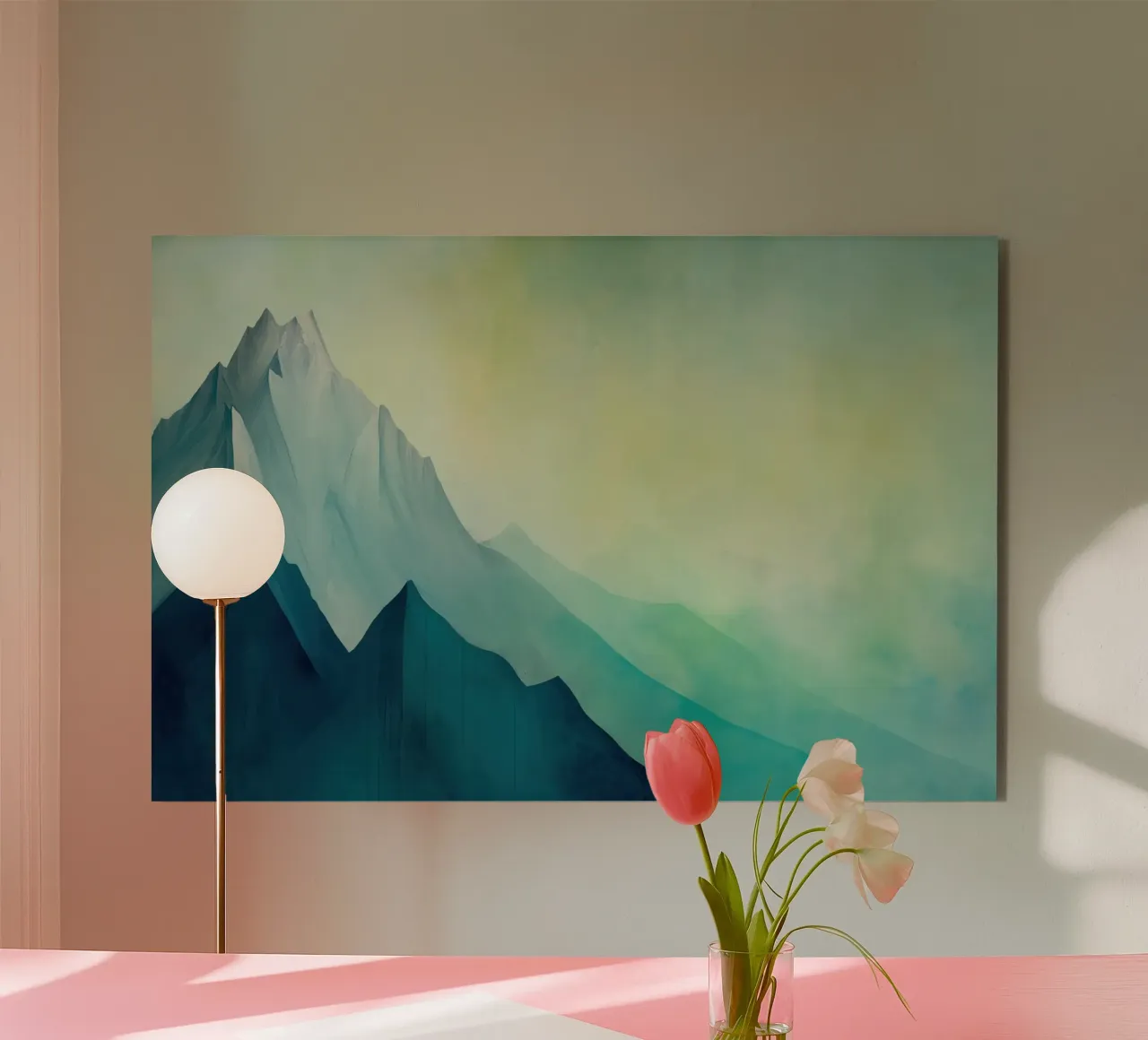 Blauw landschap aluminium-dibond van Imagine