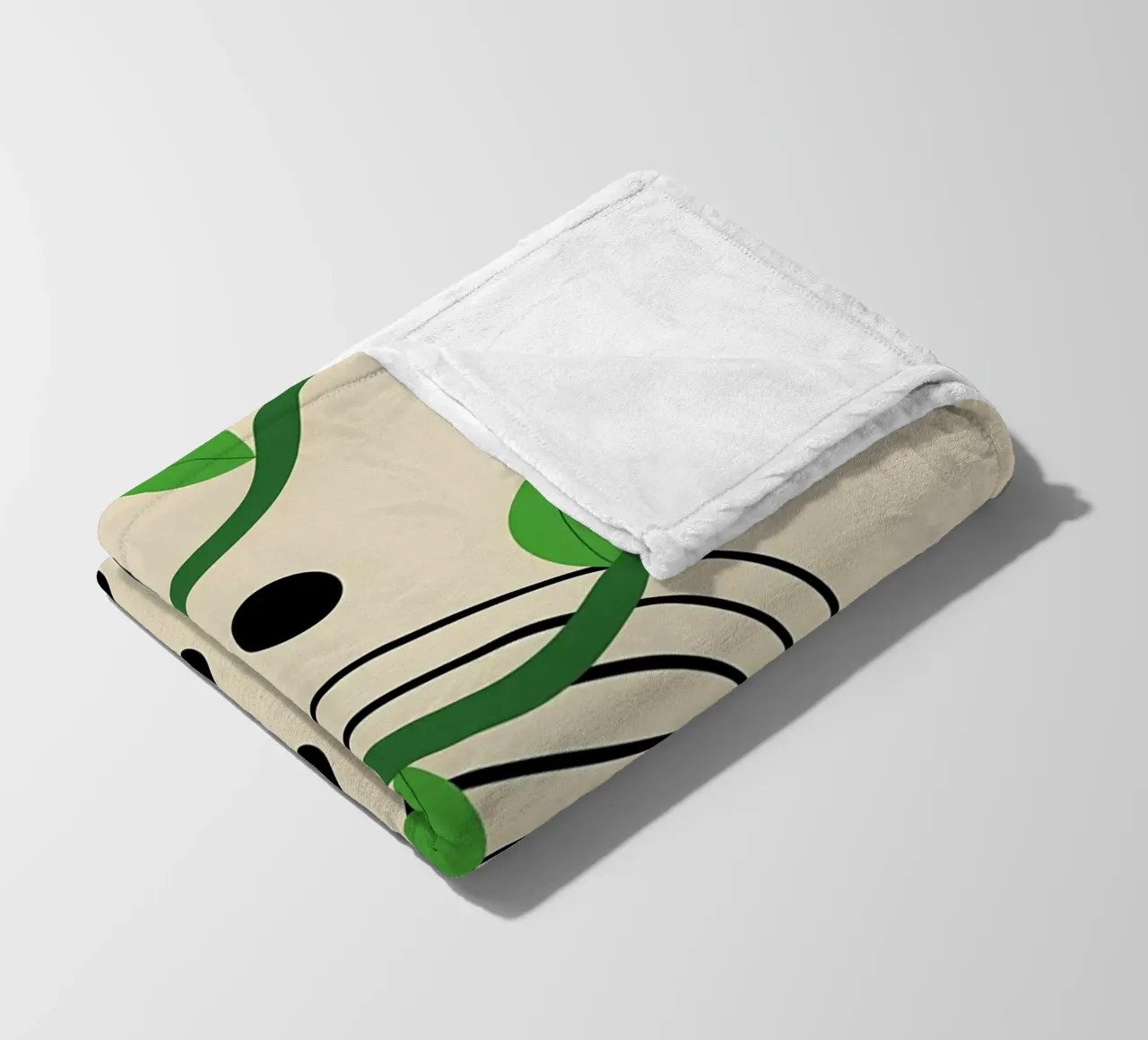 foglie viti arco punti linee curve verde coperta in pile da Janine P McGuire