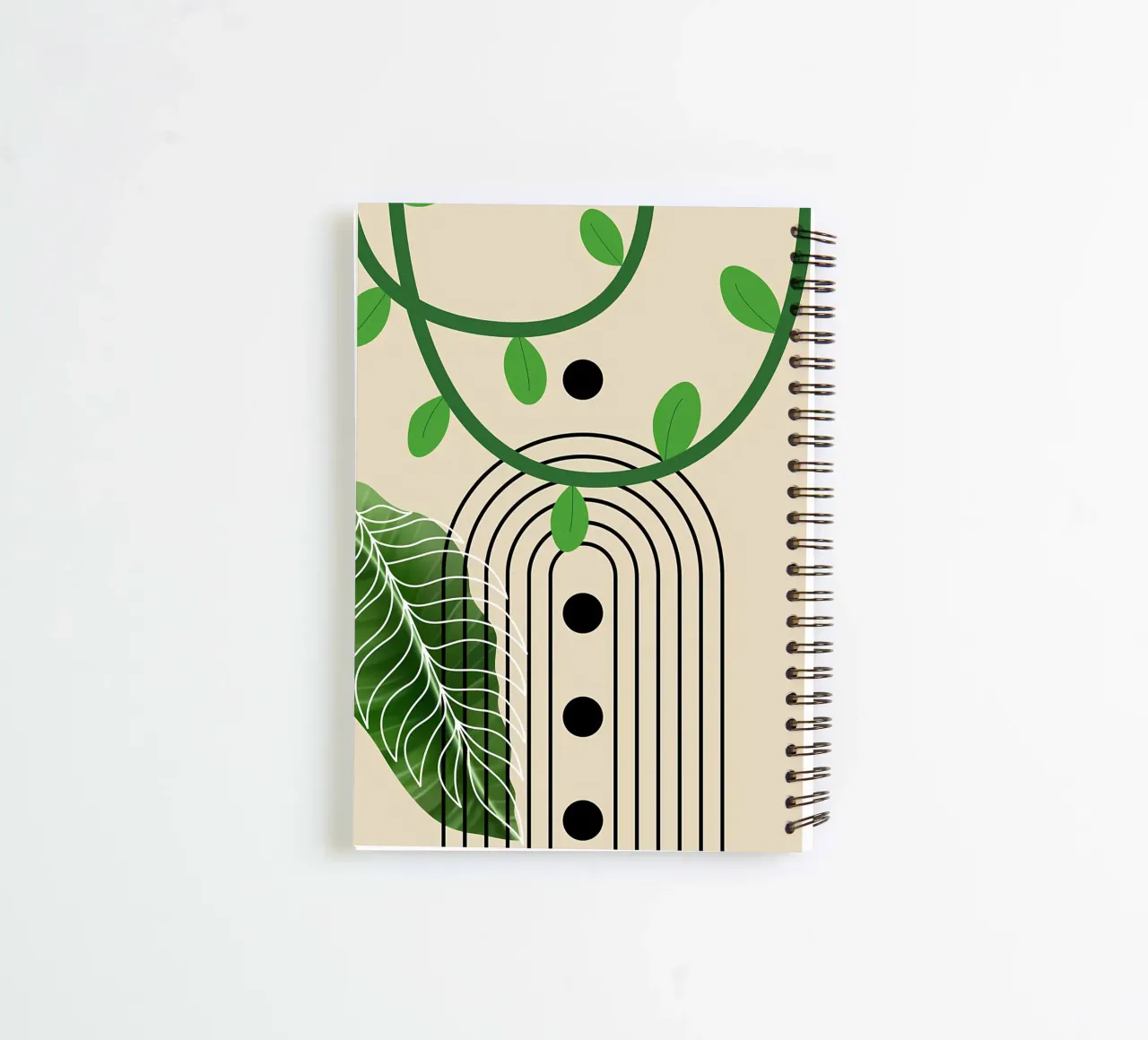foglie viti arco punti linee curve verde diario ad anelli da Janine P McGuire