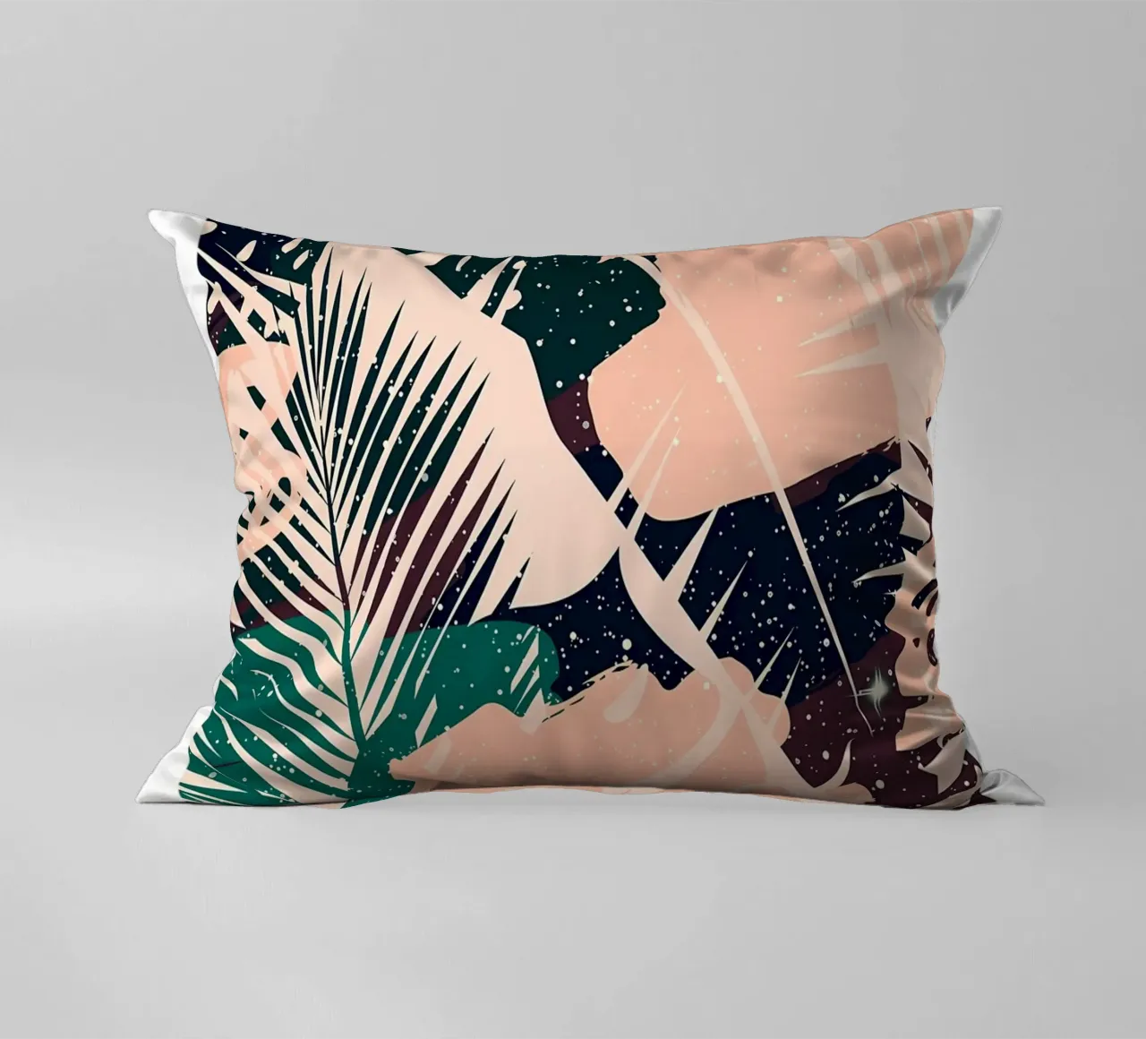 foglie forme astratte puntini fogliame tropicale foglie di palma cuscino da Janine P McGuire