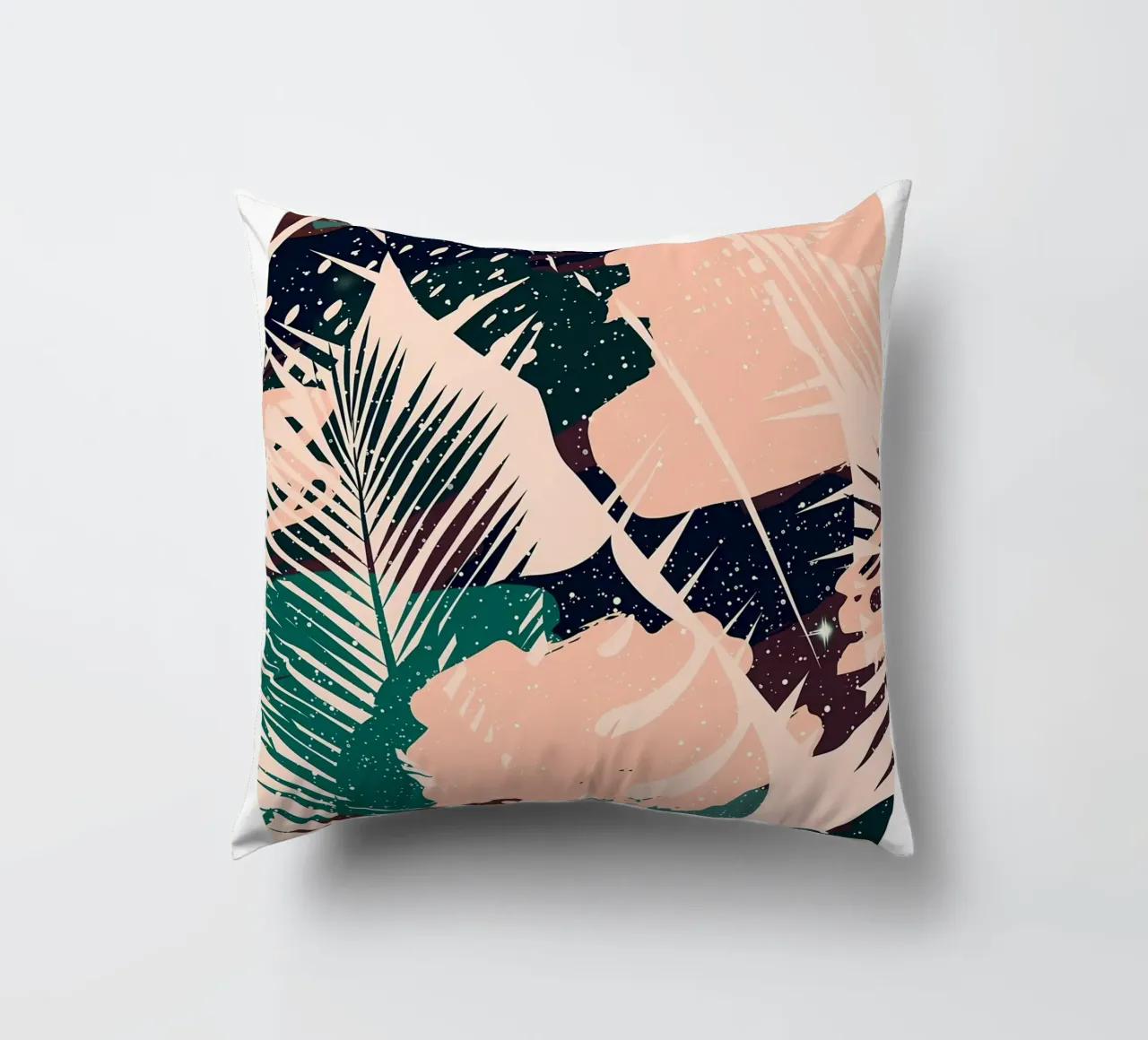 foglie forme astratte puntini fogliame tropicale foglie di palma cuscino da Janine P McGuire