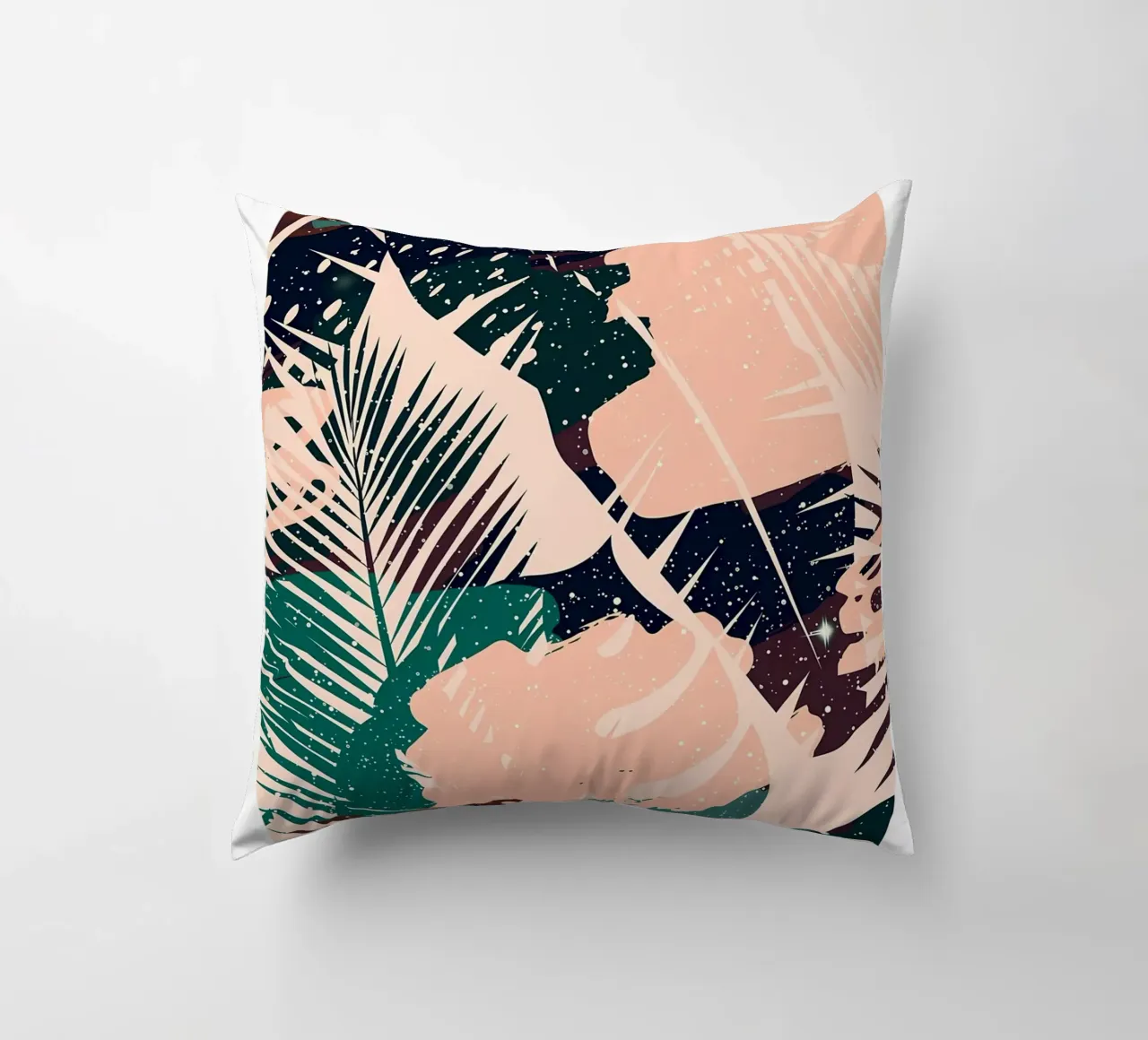 foglie forme astratte puntini fogliame tropicale foglie di palma cuscino da Janine P McGuire