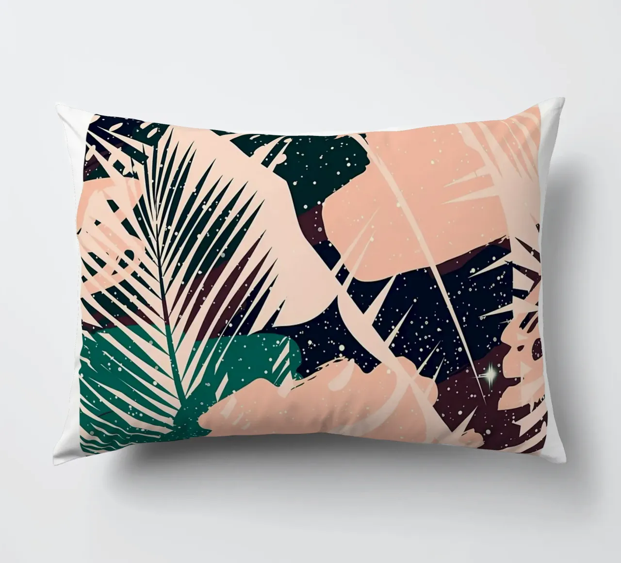foglie forme astratte puntini fogliame tropicale foglie di palma cuscino da Janine P McGuire