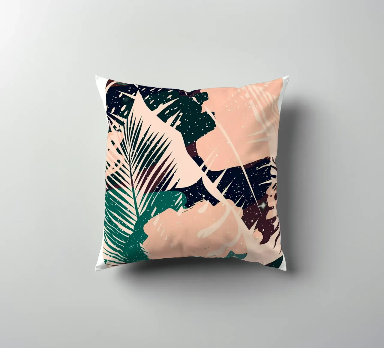 foglie forme astratte puntini fogliame tropicale foglie di palma cuscino da Janine P McGuire
