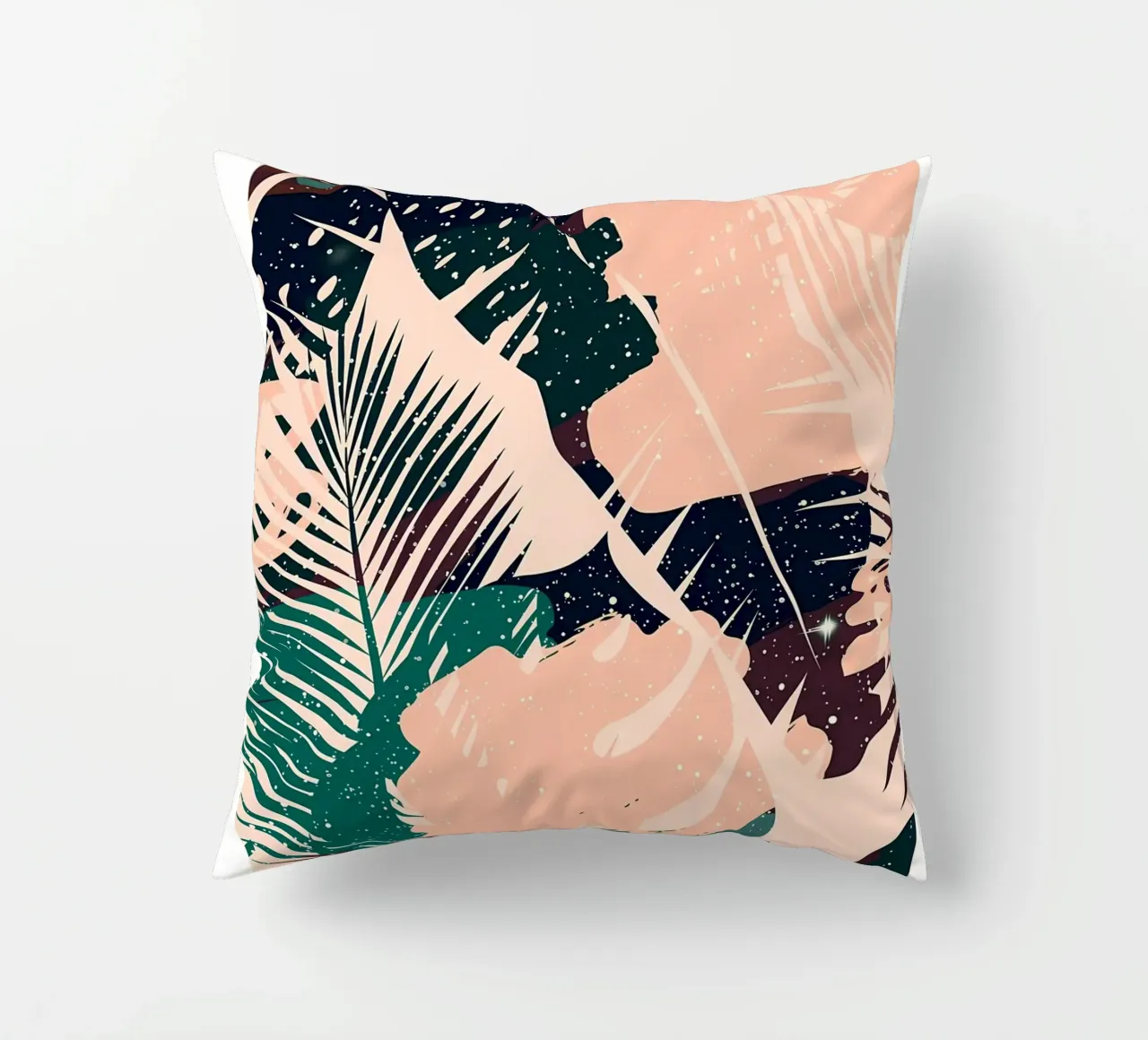 foglie forme astratte puntini fogliame tropicale foglie di palma cuscino da Janine P McGuire