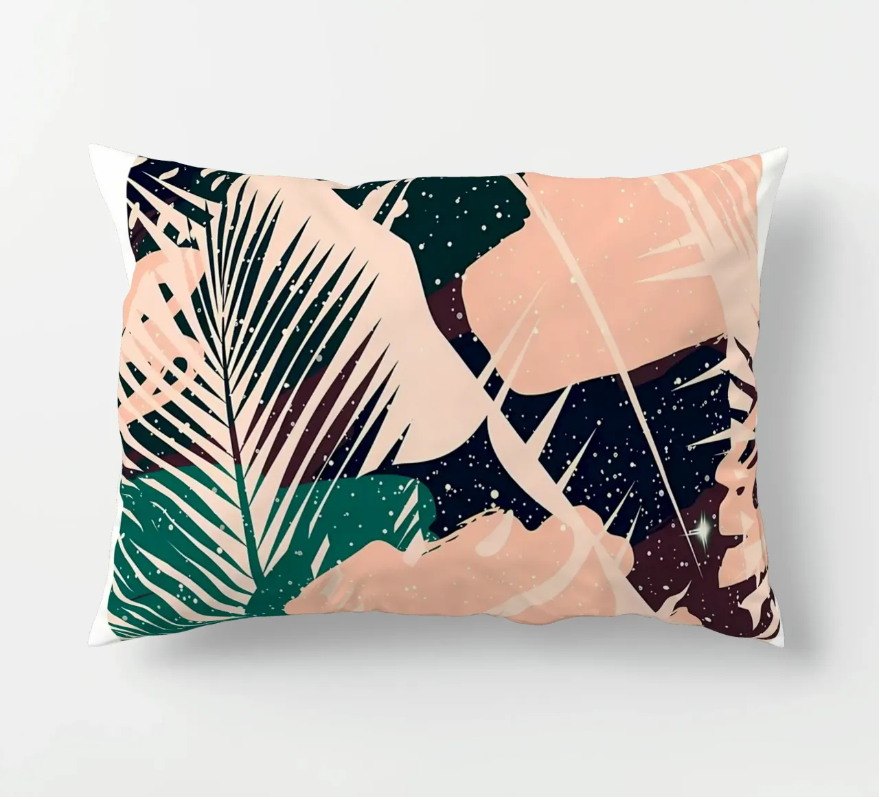 foglie forme astratte puntini fogliame tropicale foglie di palma cuscino da Janine P McGuire
